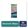 Electronics-Cleaner Wipes, 1-Ply, 7 x 10, Neutral Scent, White, 25 Wipes