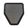 Urinal Mat, Shield-Shaped, Black Non-Slip Perforated Surface, 20.75" x 18.5", 6/Carton