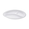 Placesetter Satin Non-Laminated Foam Dinnerware, 3-Compartment Plate, 10.25" Dia, White, 540/Carton