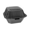 Smartlock Foam Hinged Lid Container, Sandwich, 5.8 x 5.8 x 3.3, Black, 504/Carton