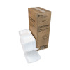 Vented Foam Hinged Lid Container, Dual Tab Lock Economy, 8.4 x 8 x 3, White, 150/Carton
