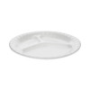 Placesetter Deluxe Laminated Foam Dinnerware, 3-Compartment Plate, 8.88" Dia, White, 500/Carton