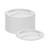 Placesetter Deluxe Laminated Foam Dinnerware, 3-Compartment Plate, 8.88" Dia, White, 500/Carton