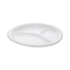 Placesetter Deluxe Laminated Foam Dinnerware, 3-Compartment Plate, 10.25" Dia, White, 540/Carton