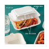 Vented Foam Hinged Lid Container, Dual Tab Lock, 8.4 x 8 x 3, White, 150/Carton