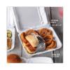 Vented Foam Hinged Lid Container, Dual Tab Lock, 8.4 x 8 x 3, White, 150/Carton