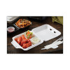 Vented Foam Hinged Lid Container, Dual Tab Lock Economy, 3 Compartments, 8.42 x 8.15 x 3, White, 150/Carton