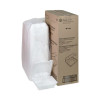 Vented Foam Hinged Lid Container, Dual Tab Lock Economy, 3 Compartments, 8.4 x 8 x 3, White, 150/Carton