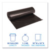 Recycled Low-Density Polyethylene Can Liners, 60 Gal, 1.2 Mil, 38" x 58", Black, Perforated, 10 Bags/Roll, 10 Rolls/Carton