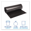 Recycled Low-Density Polyethylene Can Liners, 60 Gal, 1.6 Mil, 38" x 58", Black, Perforated, 10 Bags/Roll, 10 Rolls/Carton