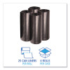 Recycled Low-Density Polyethylene Can Liners, 60 Gal, 1.6 Mil, 38" x 58", Black, Perforated, 10 Bags/Roll, 10 Rolls/Carton