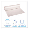 Recycled Low-Density Polyethylene Can Liners, 33 Gal, 1.1 Mil, 33" x 39", Clear, Perforated, 10 Bags/Roll, 10 Rolls/Carton