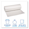 Recycled Low-Density Polyethylene Can Liners, 60 Gal, 1.75 Mil, 38" x 58", Clear, Perforated, 10 Bags/Roll, 10 Rolls/Carton