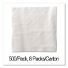 Cocktail Napkins, 1-Ply, 9 x 9, White, 500/Pack, 8 Packs/Carton