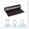 Recycled Low-Density Polyethylene Can Liners, 33 Gal, 1.2 Mil, 33" x 39", Black, Perforated, 10 Bags/Roll, 10 Rolls/Carton