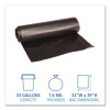 Recycled Low-Density Polyethylene Can Liners, 33 Gal, 1.6 Mil, 33" x 39", Black, Perforated, 10 Bags/Roll, 10 Rolls/Carton