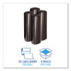 Recycled Low-Density Polyethylene Can Liners, 45 Gal, 1.6 Mil, 40" x 46", Black, Perforated, 10 Bags/Roll, 10 Rolls/Carton