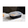 Newspring Versatainer Microwavable Containers, 12 Oz, 5.8 x 4.6 x 2.3, Black/Clear, Plastic, 150/Carton
