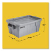 Brute Tote With Lid, 14 Gal, 27.5" X 16.75" X 10.75", Gray