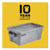 Brute Tote With Lid, 14 Gal, 27.5" X 16.75" X 10.75", Gray