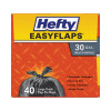 Easy Flaps Trash Bags, Tie-Flap, 30 Gal, 0.85 Mil, 30" x 33", Black, 40 Bags/Box, 6 Boxes/Carton