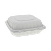 Earthchoice Smartlock Microwavable Mfpp Hinged Lid Container, 3 Compartments, 8.35 x 8.35 x 3.1, White, Plastic, 200/Carton
