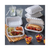 Earthchoice Smartlock Microwavable Mfpp Hinged Lid Container, 3 Compartments, 8.35 x 8.35 x 3.1, White, Plastic, 200/Carton