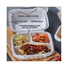 Earthchoice Smartlock Microwavable Mfpp Hinged Lid Container, 3 Compartments, 8.35 x 8.35 x 3.1, White, Plastic, 200/Carton