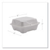Vanguard Renewable And Compostable Sugarcane Clamshells, 6 X 6 X 3, White, 500/Carton
