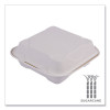 Vanguard Renewable And Compostable Sugarcane Clamshells, 8 x 8 x 3, White, 200/Carton