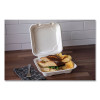 Vanguard Renewable And Compostable Sugarcane Clamshells, 8 x 8 x 3, White, 200/Carton