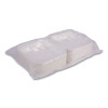 Vanguard Renewable And Compostable Sugarcane Clamshells, 9 x 9 x 3, White, 200/Carton