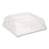 Recycled Container Lid, Dome Lid For 6 x 6 Brownie Container, 7.5 x 7.5 x 2.02, Clear, Plastic, 195/Carton