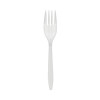 Fieldware Cutlery, Mediumweight Fork, Plastic, White, 1,000/Carton