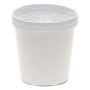 Paper Round Food Container And Lid Combo, 16 Oz, 38" Diameter x 3.9" h, White, 250/Carton
