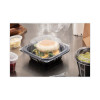 Earthchoice Vented Dual Color Microwavable Hinged Lid Container, 16 Oz, 6 x 6 x 3, Black/Clear, Plastic, 321/Carton