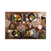 Earthchoice Vented Dual Color Microwavable Hinged Lid Container, 28 Oz, 7.5 x 7.5 x 3.1, Black/Clear, Plastic, 150/Carton