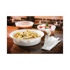 Newspring Versatainer Microwavable Containers, 24 Oz, 7 x 7 x 2.38, White/Clear, Plastic, 150/Carton