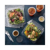 Sensation Smartlock Hinged Lid Container, 9.2 x 8.9 x 3.1, Clear, Plastic, 200/Carton