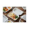 Earthchoice Vented Microwavable Mfpp Hinged Lid Container, 9 x 6 x 3.1, White, Plastic, 170/Carton
