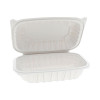 Earthchoice Vented Microwavable Mfpp Hinged Lid Container, 9 x 6 x 2.75, White, Plastic, 170/Carton
