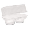 Clearview Bakery Cupcake Container, 2 Compartments, 6.75 x 4 x 4, Clear, Plastic, 100/Carton
