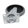 Replacement Bayonet-Stem Swivel Casters, Swivel Mount Plate, 5" Soft Rubber Wheel, Black