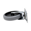 Replacement Bayonet-Stem Swivel Casters, Swivel Mount Plate, 5" Soft Rubber Wheel, Black