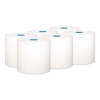 Hard Roll Paper Towels With Premium Absorbency Pockets With Colored Core, Blue Core, 1-Ply, 7.5" x 700 Ft, White, 6 Rolls/Ct