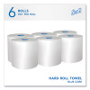 Pro Hard Roll Paper Towels With Absorbency Pockets For Scott Pro Dispenser, Blue Core Only, 1-Ply, 7.5" x 900 Ft, 6 Rolls/Ct
