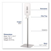 Fit Touch Free Dispenser Floor Stand, 15.7 X 15.7 X 58.3, White