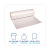 High Density Industrial Can Liners Coreless Rolls, 45 Gal, 13 Mic, 40" x 48", Natural, Perforated, 25 Bags/Roll, 10 Rolls/Ct