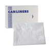 Linear Low Density Industrial Can Liners, 60 Gal, 0.9 Mil, 38" x 58", White, Flat Pack, 100/Carton