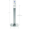Messenger Es8 Silver Panel Floor Stand With Dispenser, 1,200 Ml, 16.75 X 6 X 40, Silver/White